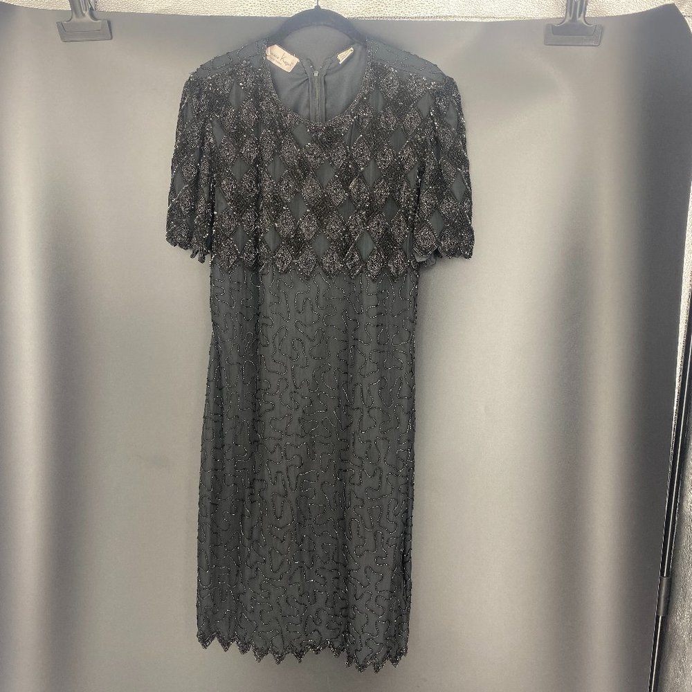 Lawrence Kazar vintage beaded cocktail dress